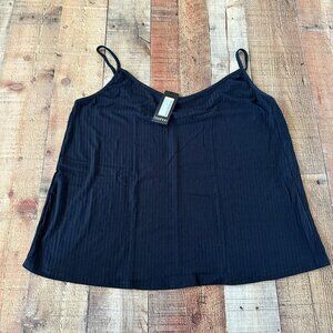 Boohoo black soft ribbed cami plus size women's 22